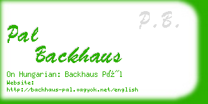 pal backhaus business card